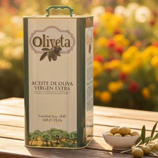  Dầu oliu nguyên chất ép lạnh Extra virgin OLIVETA 5L nhập khẩu Tây Ban Nha 