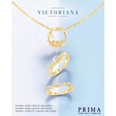 PRIMA Vòng Cổ Vàng 9K đính Kim Cương - BST VICTORIANA-  991N0517