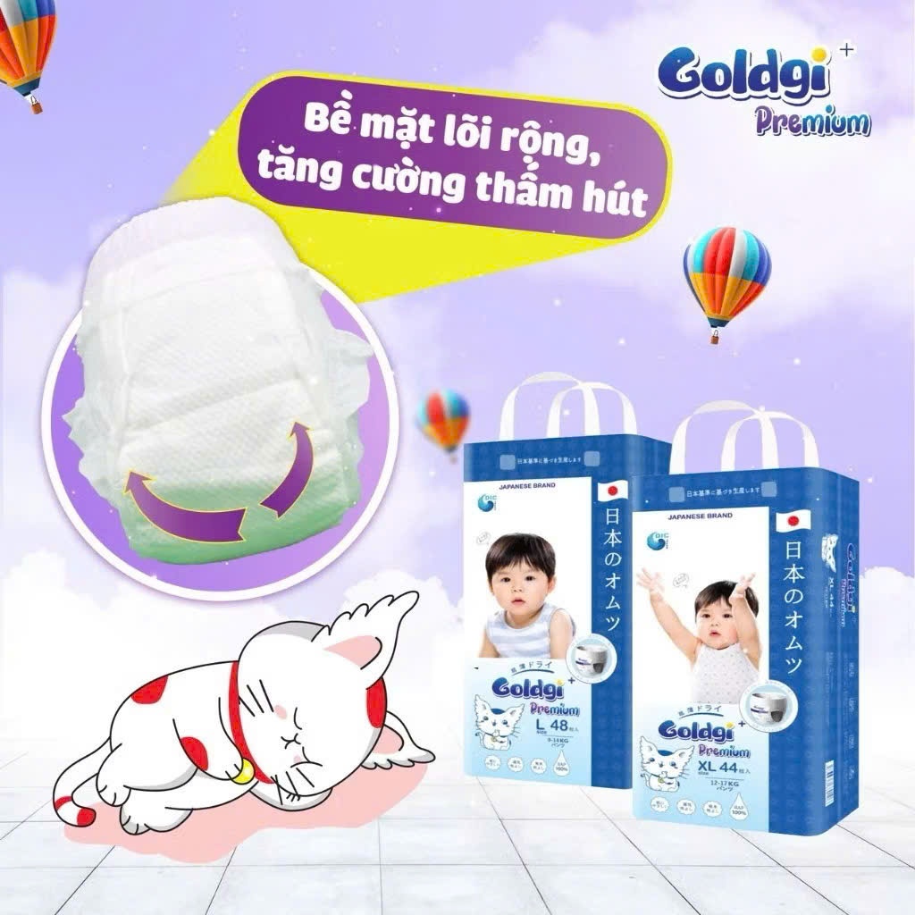 (Mẫu mới -Hot) Bỉm Quần- Dán Goldgi pre /Goldgi X5 / ECO Nhật siêu mỏng hiểu mẹ yêu bé,,............