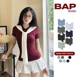 (LẺ KHĂN) Khăn thuỷ thủ mix đồ chất thun thời trang Hàn Quốc BAP STUDIO - Phụ kiện thời trang K1