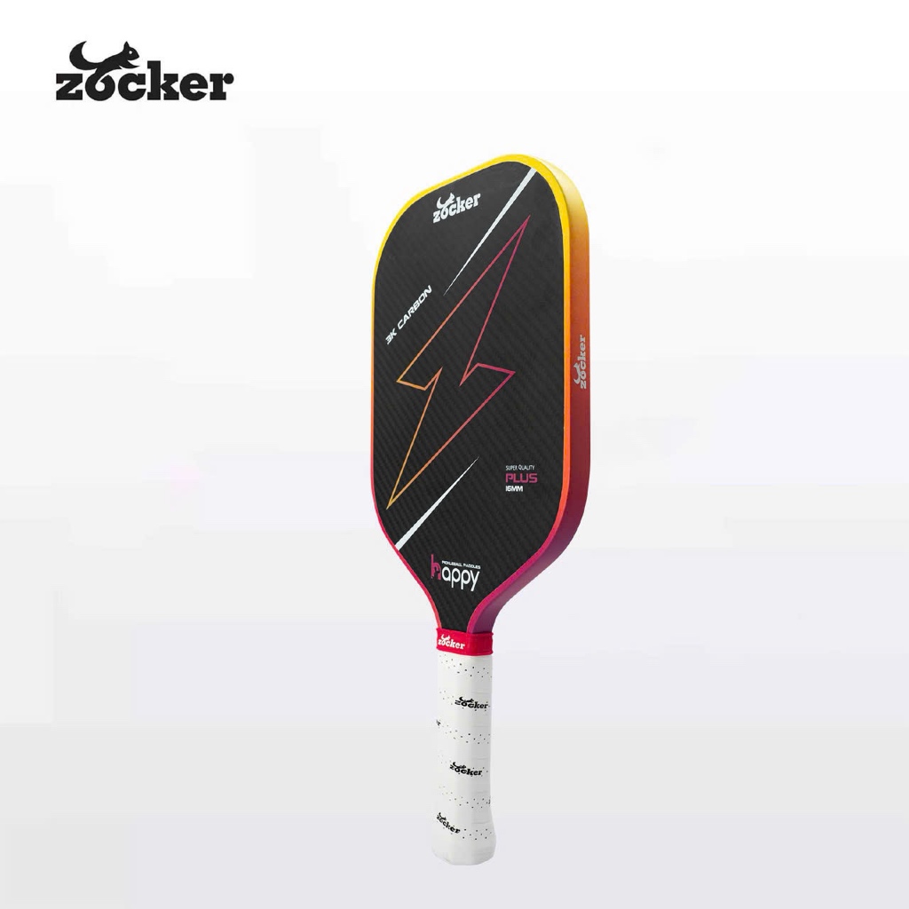 Vợt Pickleball Zocker HP02 Plus Edgeless Chính Hãng 16mm - Carbon 3K Cao Cấp, Thiết kế không viền