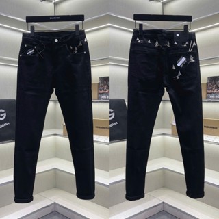  Quần jean bò nam PB slimfit đen trơn phối thêu chữ hình thuyền buồm túi hai mặt basic boy phố QJ750P 