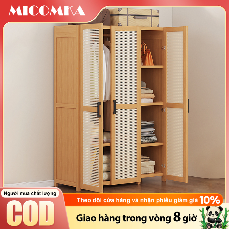 Tủ Treo Quần Bằng Tre Thiên Nhiên Lưới Rattan Nội Thất Phòng Ngủ Đẹp Sang Trọng Tiết Kiệm Không Gian