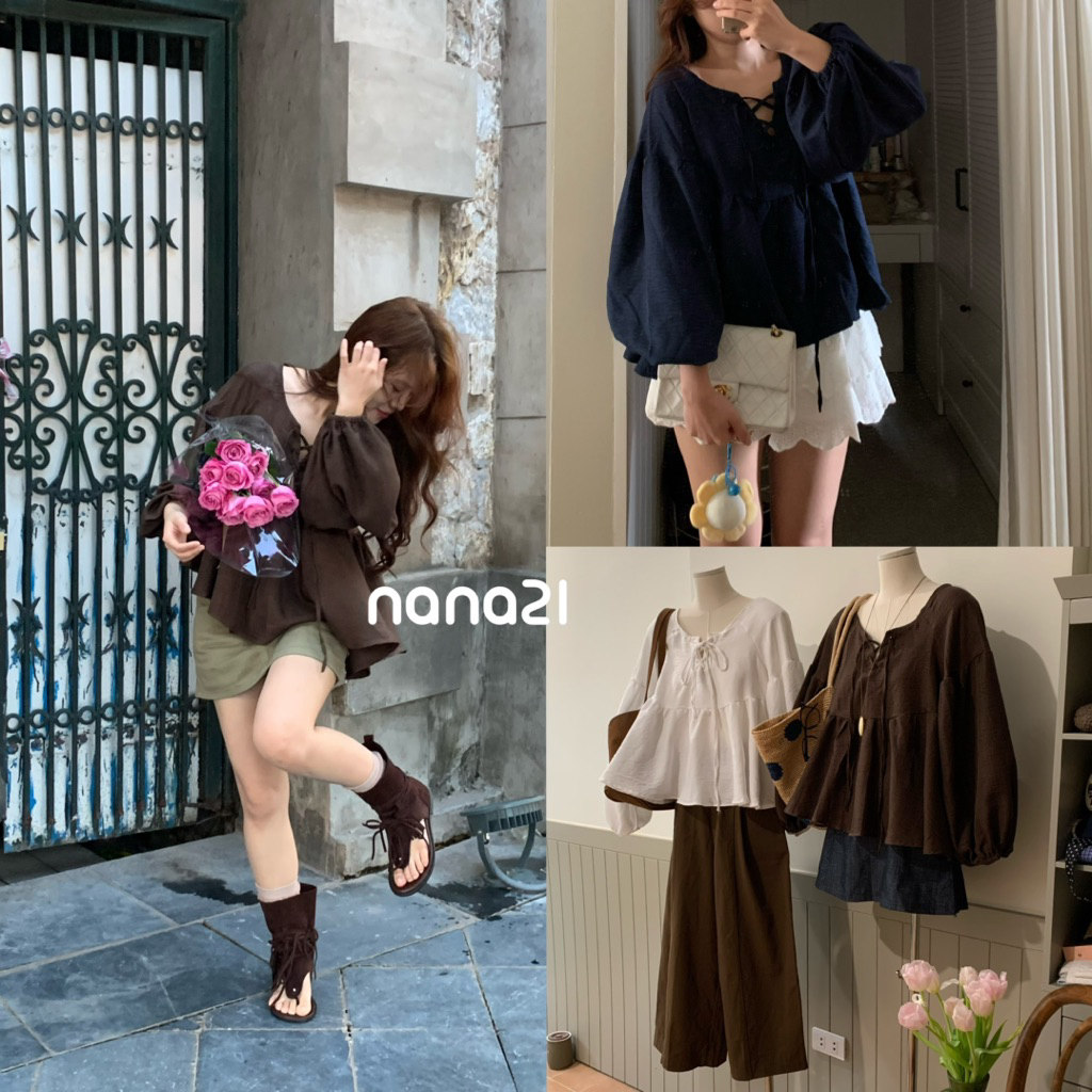 Áo babydoll đan dây cổ A9091 Nana21 Nanastore21 Nữ Woman