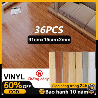  Combo 36 miếng SÀN NHỰA GIẢ GỖ 5m2- Sàn nhựa sẵn keo dán có kích thước 91.4x 15.2cm 