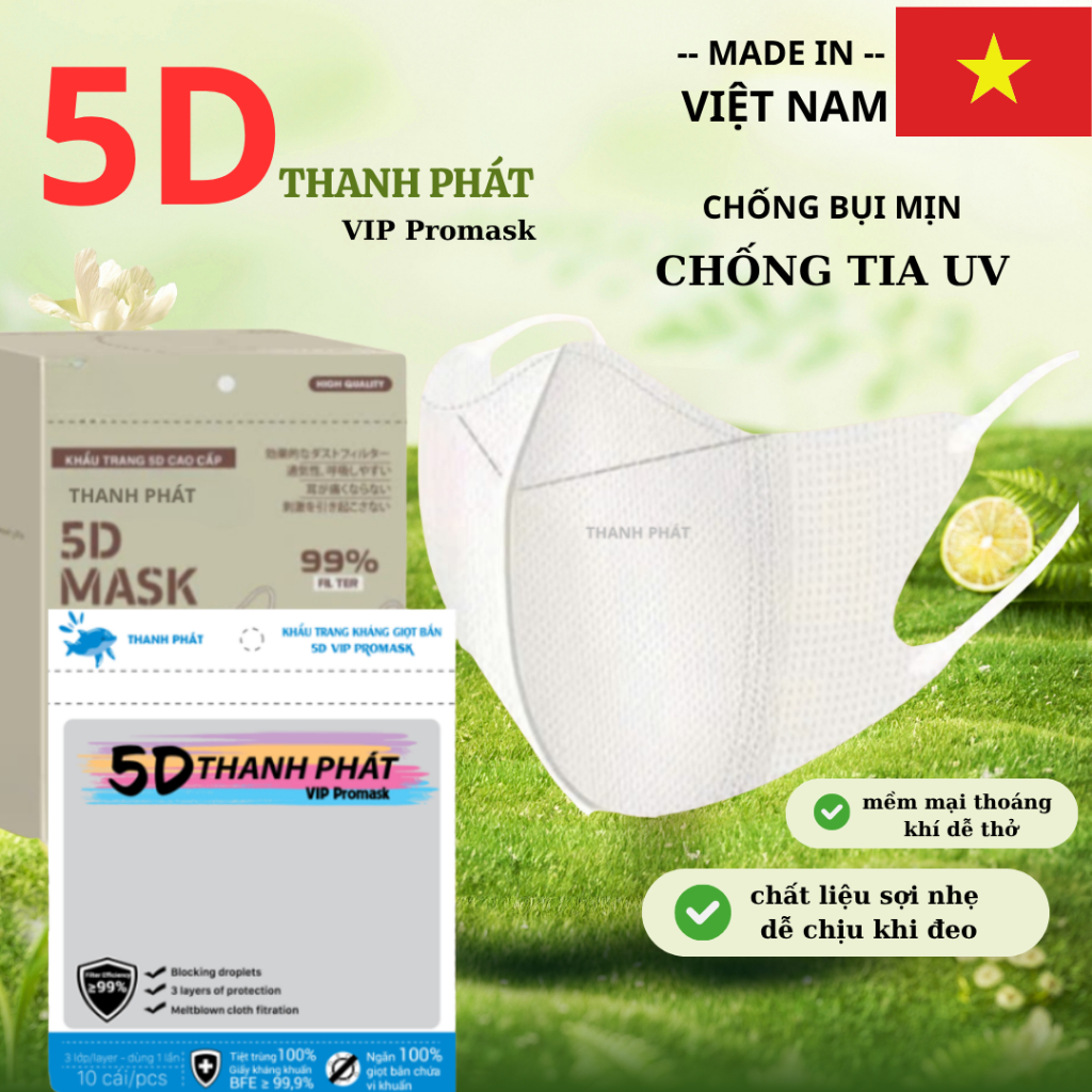 Thùng 600 - 400 chiếc Khẩu Trang 5D THANH PHÁT chính hãnġ