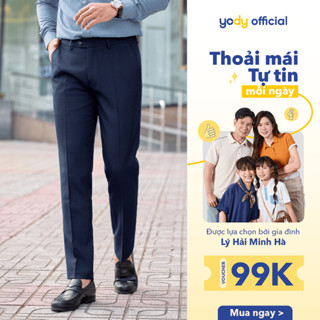 Quần âu nam YODY ống đứng công sở lịch lãm quần tây nam cao cấp tôn dáng không nhăn TRA - QAM3127