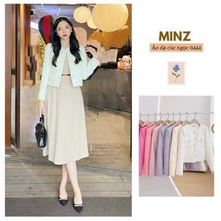 Áo Dạ Cúc Ngọc MINZ STORE Mã 0444, Thiết Kế 2 Túi Phong Cách Hàn Quốc