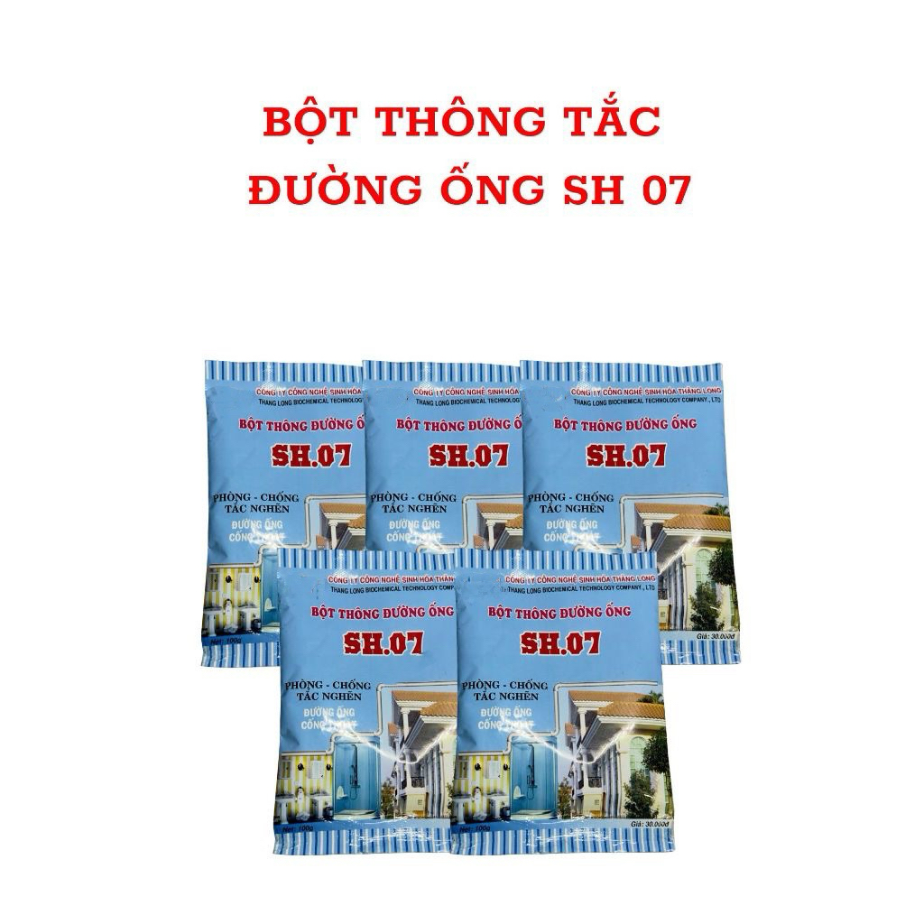 Bột Thông Cống SH07 – Thông tắc đường ống, chậu rửa hiệu quả, an toàn ( mua 10 tặng 1)