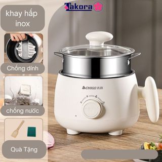  Nồi lẩu điện mini takora đa năng 1,8 lít chống dính 2 tầng 2 nấc nhiệt nấu lẩu mì chiên xào luộc hấp -Takora 