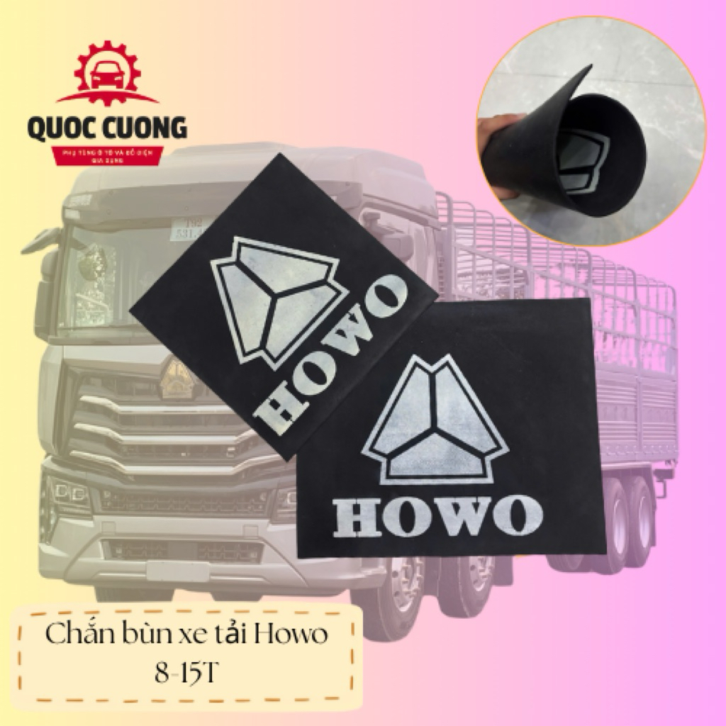 CHẮN BÙN XE TẢI HOWO 5T-15T, CHẤT LIỆU CAO SU THIÊN NHIÊN (GIÁ BÁN THEO TẤM)