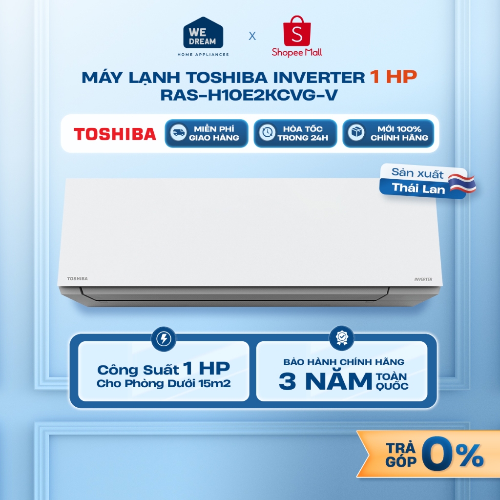 [GIAO HÀNG MIỄN PHÍ] RAS-H10E2KCVG-V - Máy Lạnh Toshiba Inverter 1 HP RAS-H10E2KCVG-V - Hàng Chính H