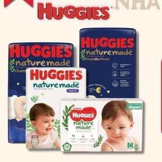 Bỉm dán/quần Huggies Natural Made/Tràm Trà đủ size M64/L54/XL44/XXL26