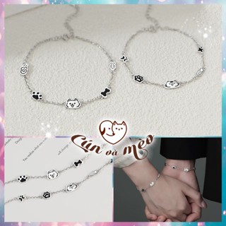 Vòng tay đôi nam nữ CÚN Và Mèo [NEW], vòng tay couple ý nghĩa dành cho cặp đôi