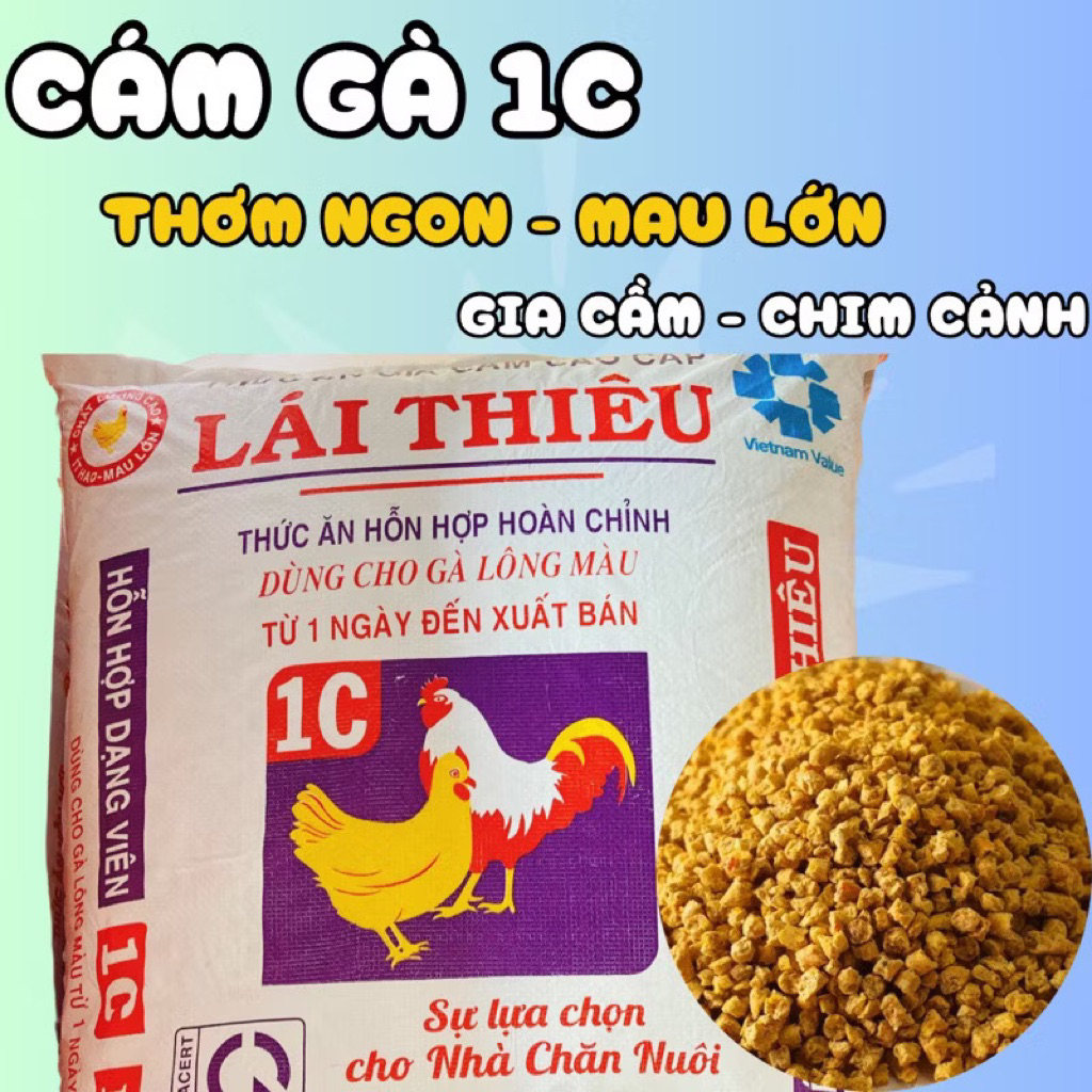 1 bao 25kg cám gà con mau lớn, ít tiêu chảy, thơm ngon