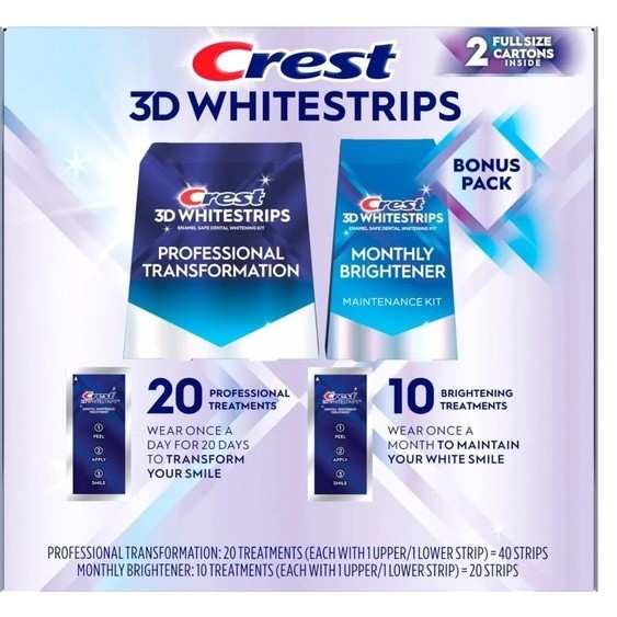 Hộp 30 Miếng Dán Trắng Răng 3D Cao Cấp Xuất Xứ Mỹ – Làm Trắng Nhanh, An Toàn Cho Men Răng