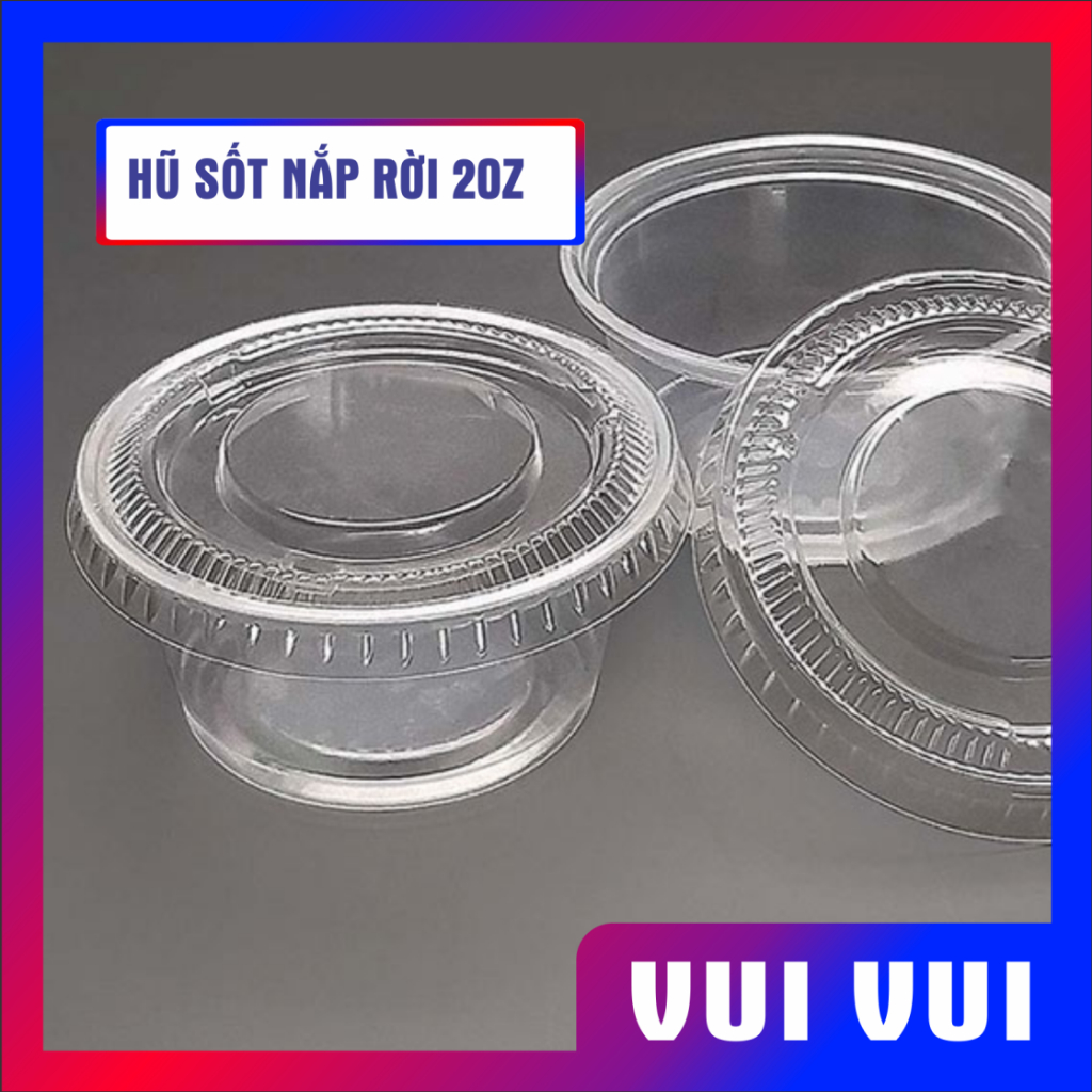 Chén chấm có nắp - 2 oz - Hũ sốt 2 oz nắp rời