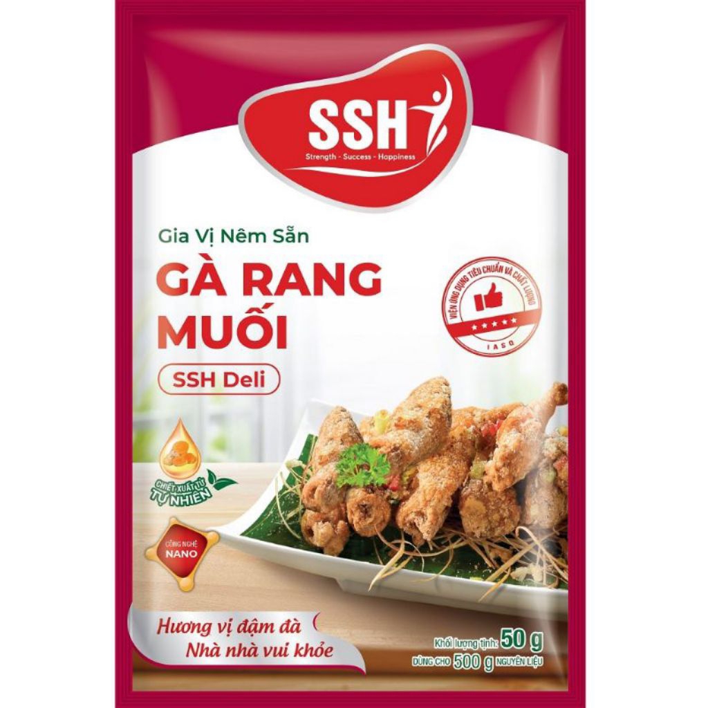 Gia vị nêm sẵn gà rang muối SSH Deli 50g