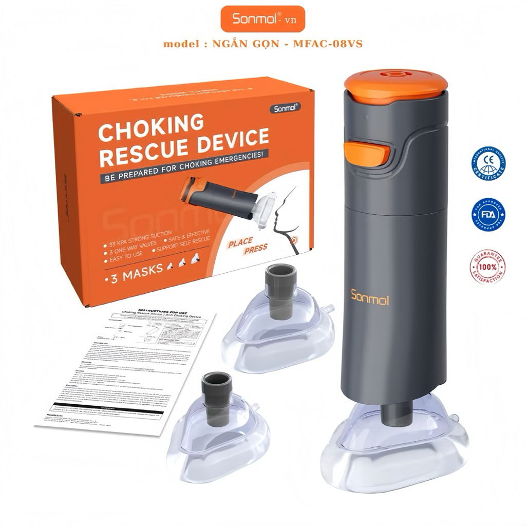 thiết bị sơ cứu hóc dị vật tự động hút sonmol Heimlich MFAC-08VS bảo hành 12 tháng lỗi 1 đổi 1 phiên