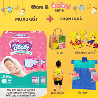  Combo 2 Tã quần Bobby mở một bên dành cho bé sơ sinh 
