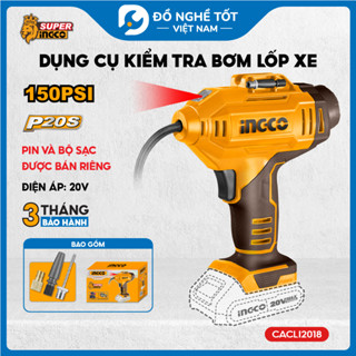 Dụng cụ bơm lốp xe dùng pin 20V Ingco CACLI2018, bơm hơi cho ô tô, xe máy và xe đạp, bơm bóng,...