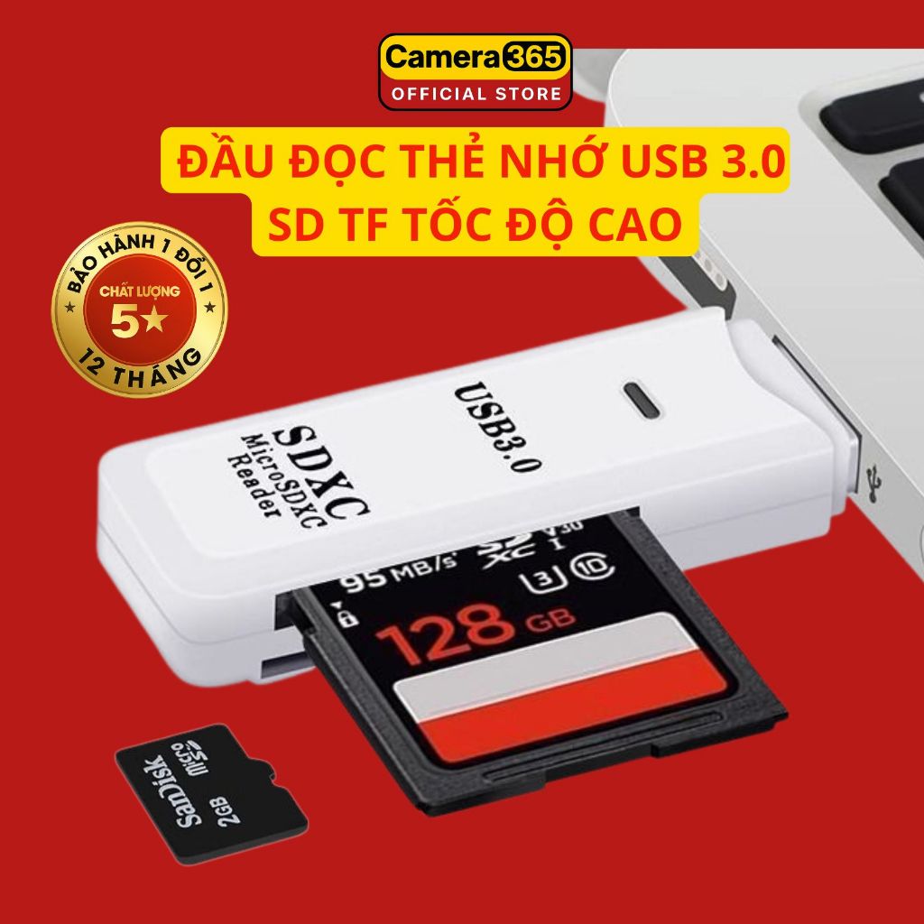 Đầu đọc thẻ nhớ USB 3.0 2.0 Type C USB, tốc độ cao đến 400MB/s đọc nhiều loại thẻ SD TF Micro SD