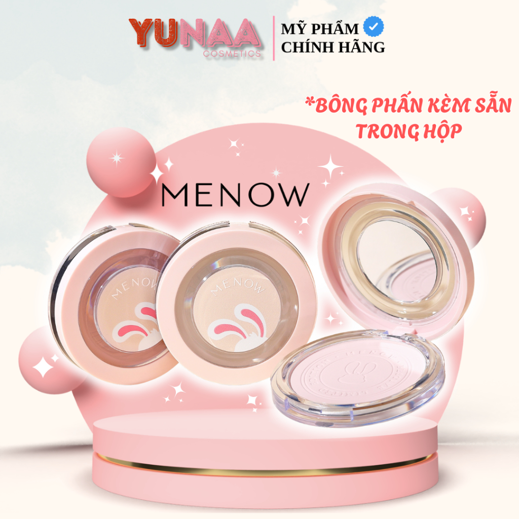 [Y330] [TẶNG MÁ HỒNG] Phấn phủ MENOW Rabbit Compact Powder - Phấn nén làm đều màu da 8.5gr