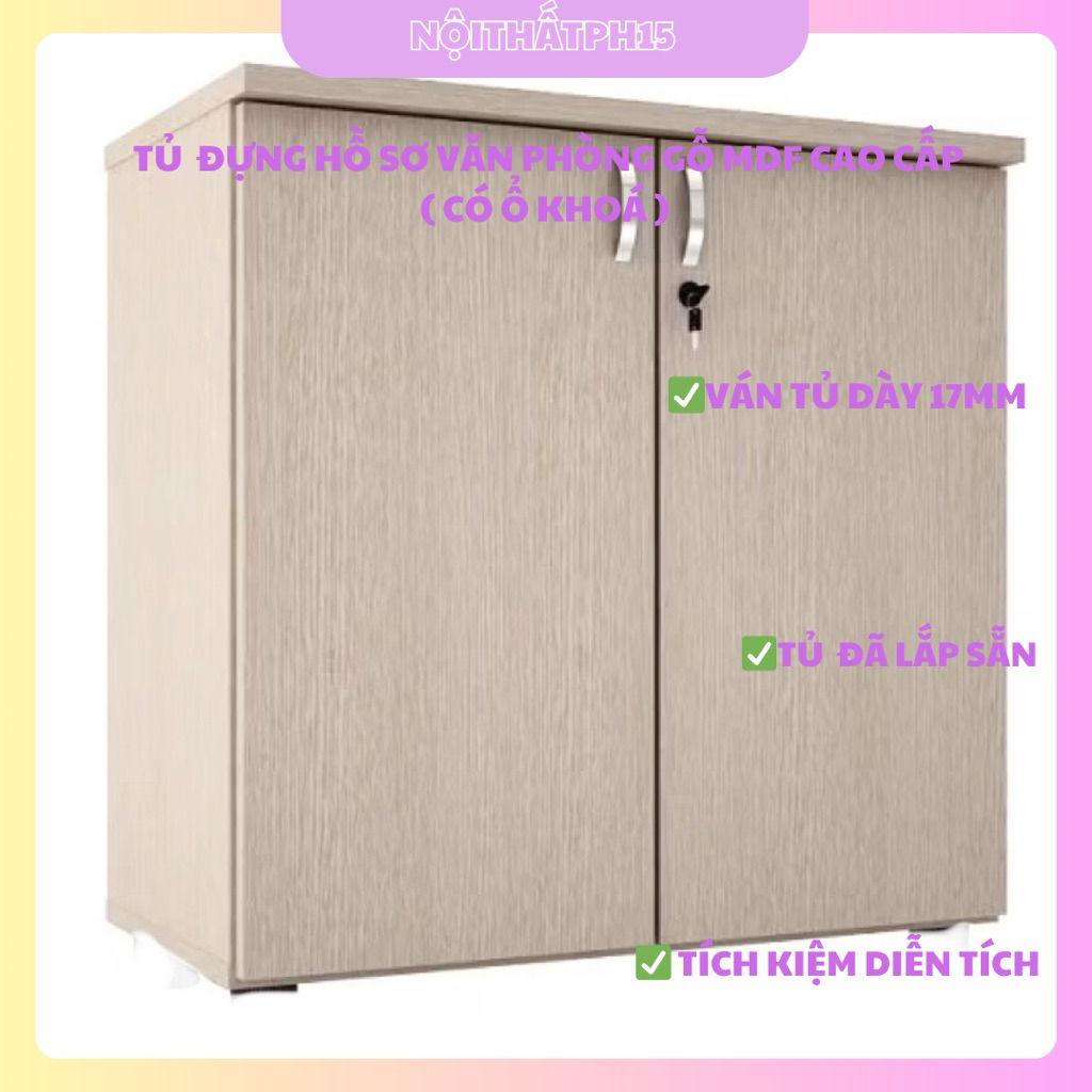 Tủ đựng hồ sơ văn phòng gỗ MDF cao cấp(có khoá)