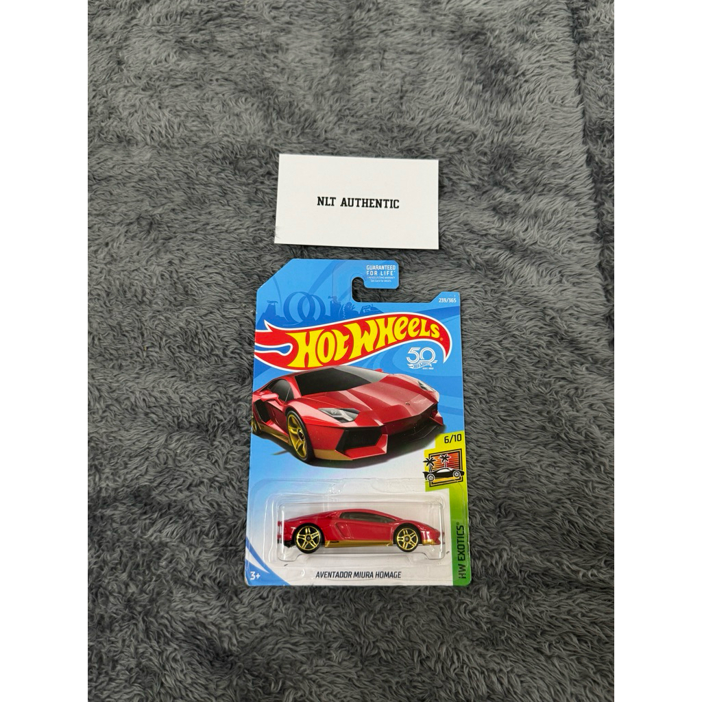 Xe Hot Wheels Lamborghini AVENTADOR MIURA HOMAGE ( card mỹ )