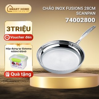 Chảo inox liền khối 5 lớp dùng bếp từ Scanpan Fusion5 28cm - 74002800, dùng máy rửa bát