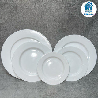   SHIP HOẢ TỐC HN  Đĩa sứ tròn trắng 6,7,8,9,10 Long Hầu LOHACO 