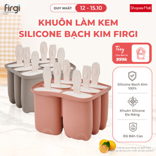 Bộ Khuôn Làm Kem Silicone Firgi Hàn Quốc Hình Động Vật Dễ Thương, Khuôn Kẹo, Khay Đá (Kèm Que)