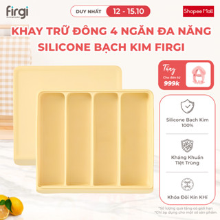 Khay Trữ Đông Đồ Ăn Dặm Cho Bé 4 Ngăn Platinum Silicone Firgi Hàn Quốc Đa Năng (Kèm Nắp Đậy)
