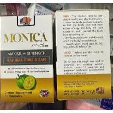   Chính Hãng   Viên Uống Giảm Cân Siết Cơ Tan Mỡ Cấp Tốc Monica Gin Clean Maximum Strength 30 Viên 