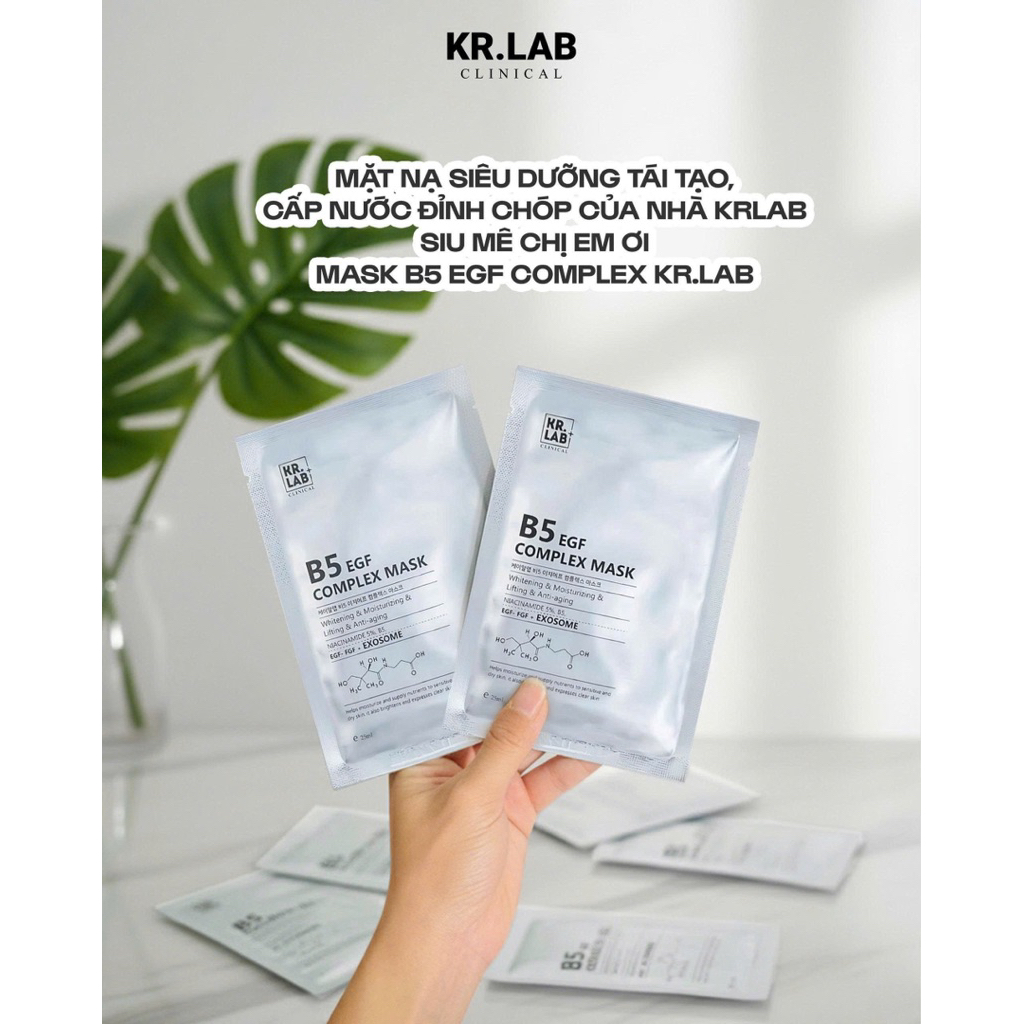 (Kr.Lab VN) Combo 30-50 miếng Mặt nạ Kr.Lab B5 EGF complex mask 25ml hạn 2028 Hàn Quốc - (quà tặng)K