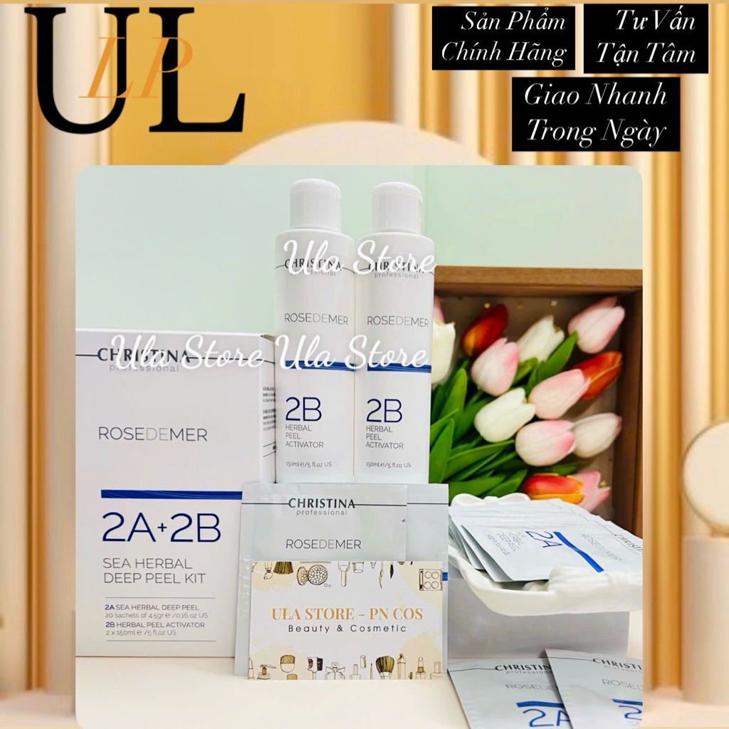 Set Peel Sea Herbal Christina Rosedemer 2A + 2B Giúp Giảm Thâm Mụn Và Body Lưng Mông
