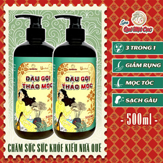 Dầu gội thảo dược 3 trong 1: giảm rụng, mọc tóc, sạch gàu Spa Quê Một Cục 500ml
