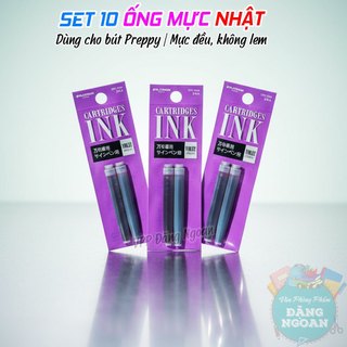 Sét 10 Ống Mực Tím Nhật Platinum SPN-100A - Mực Tươi Sáng, Dễ Dùng Cho Bút Preppy - VPP Đặng Ngoan