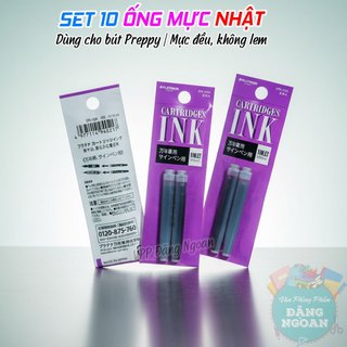 Sét 10 Ống Mực Tím Nhật Platinum SPN-100A - Mực Tươi Sáng, Dễ Dùng Cho Bút Preppy - VPP Đặng Ngoan
