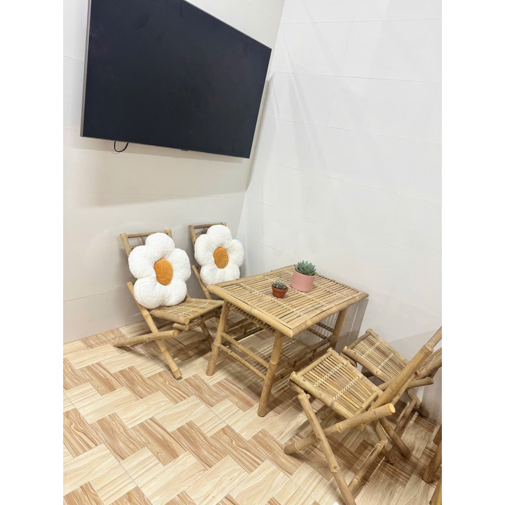 BỘ BÀN CHÂN ĐỨNG 4 GHẾ XẾP (BÀN 60x110 CAO 55Cm)