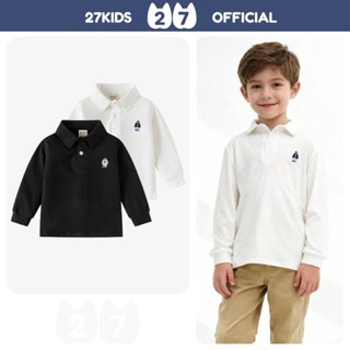  Áo Polo bé trai dài tay 27Kids WELLKIDS áo thun sơ mi nam thu đông cho trẻ từ 2-8 tuổi BLPO2 