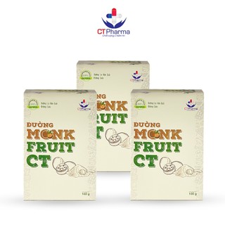  Combo 3 hộp Đường ăn kiêng La hán quả | MonkFruit CT |CT Pharma| 100 gram 