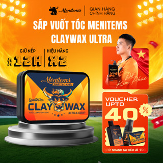 Sáp vuốt tóc Menitems Claywax, sáp Pomade gốc nước, giữ nếp, tạo kiểu lên đến 10H, hương nước hoa trầm ấm