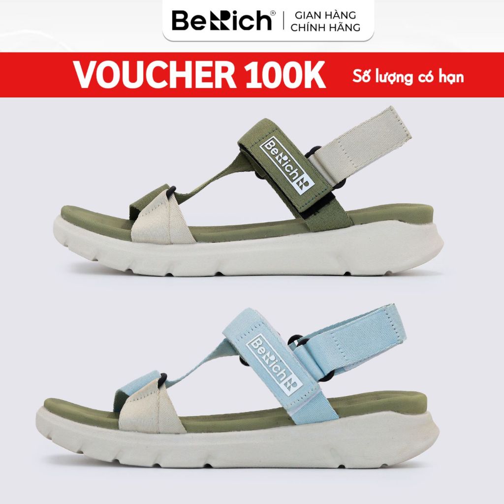 Giày Sandal Berich Nam Nữ Đi Học Quai Chéo Nhẹ - Bền - Êm  BE678