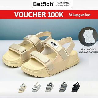   LÙI SIZE  TẶNG VỚ  Giày Sandal  Nam Nữ  BERICH Quai Ngang Màu Be Kem Siêu Nhẹ - Bền - Êm -  Dễ Thương BE977 