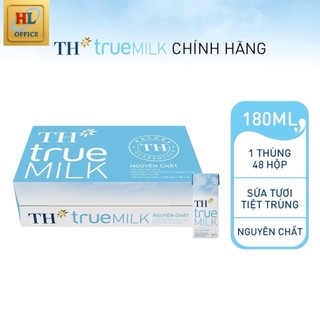  Thùng 48 hộp sữa tươi tiệt trùng TH true MILK nguyên chất 180 ml {180 ml x 48} 