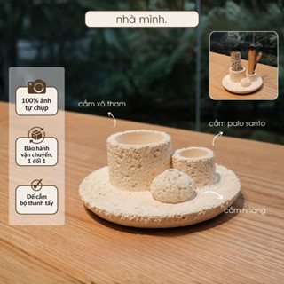  Đế Cắm Xô Thơm & Palo Santo Đế Đựng Bộ Thanh Tẩy White Sage Holder 