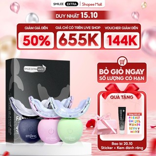 [GIÁ 719K TẠI LIVE SHOP] Trắng răng Smilee Extra, bộ Kit làm trắng răng tại nhà, trắng từ 2-6 tone sau 1 liệu trình