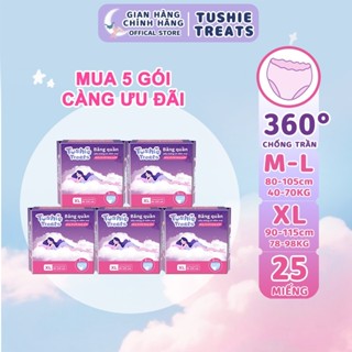 [CHE TÊN] Combo 25 miếng băng vệ sinh dạng quần Tushie Treats size M-2XL, Quần bvs mềm mịn, không cộm, không lộ viền