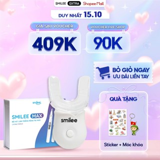 [GIÁ 461K TẠI LIVE SHOP] Trắng răng Smilee Max, bộ kit làm trắng răng từ 2 đến 6 tone sau 1 liệu trình an toàn răng nướu